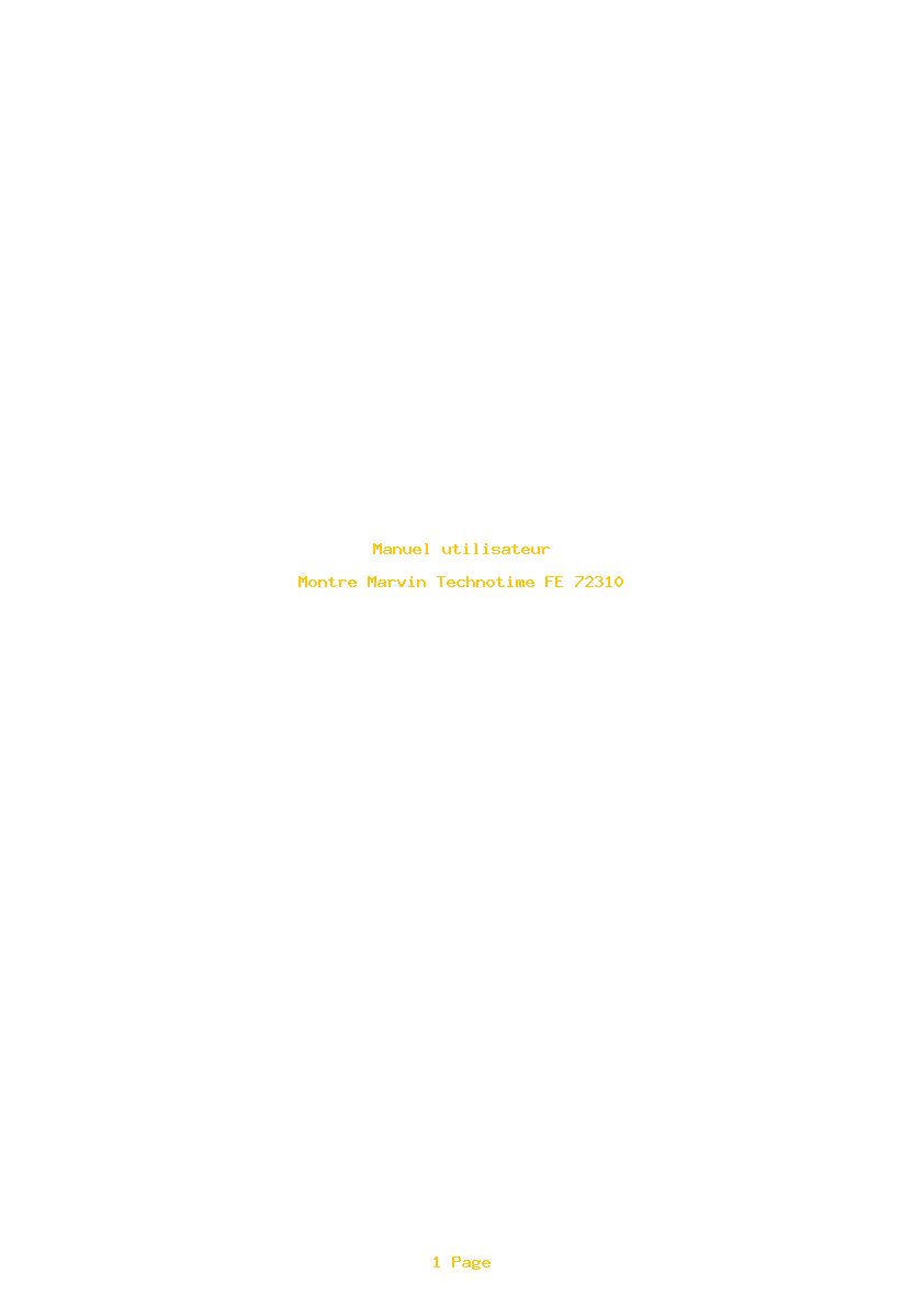 Page 1 de la notice Manuel utilisateur Marvin Technotime FE 72310
