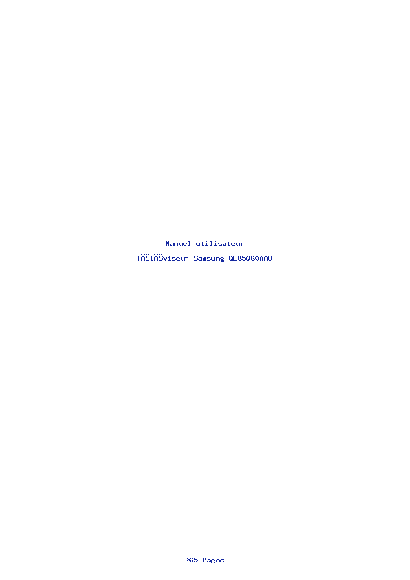 Page 1 de la notice Manuel utilisateur Samsung QE85Q60AAU