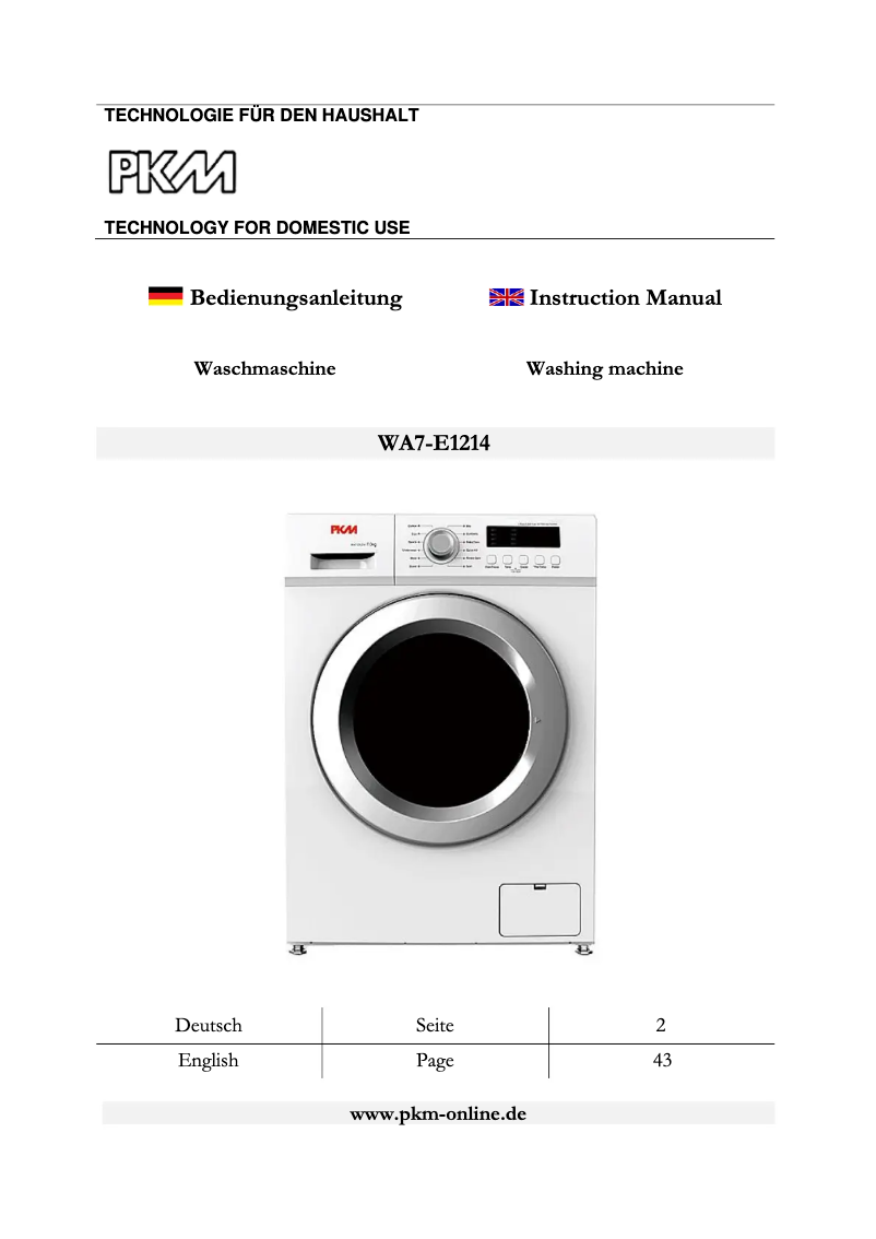 Página 1 del manual Manual de usuario PKM WA7-E1214