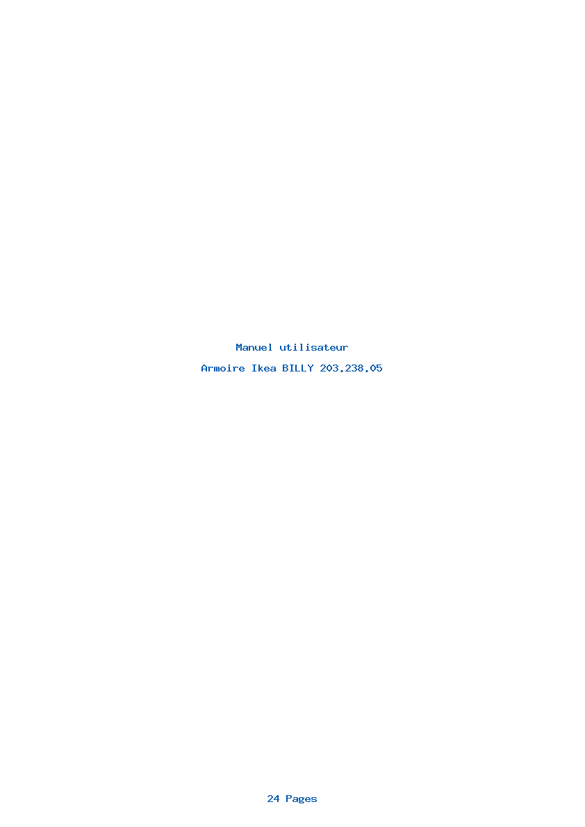Page 1 de la notice Manuel utilisateur Ikea BILLY 203.238.05