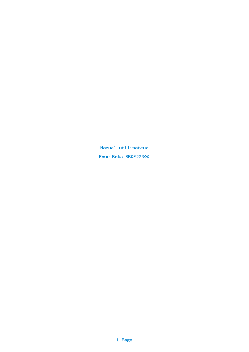 Page 1 de la notice Manuel utilisateur Beko BBQE22300
