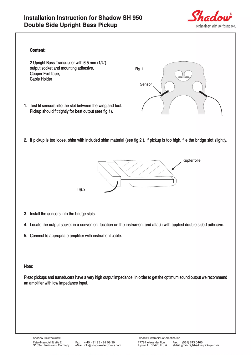 Página 1 del manual Manual de usuario Shadow SH950