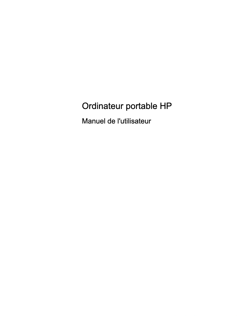 Page n°1 - Manuel utilisateur HP ProBook 4440s