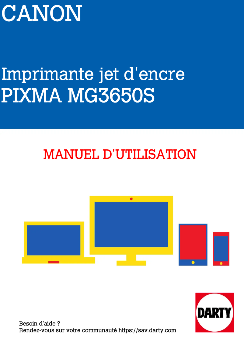Page 1 de la notice Manuel utilisateur Canon Pixma MG3650S