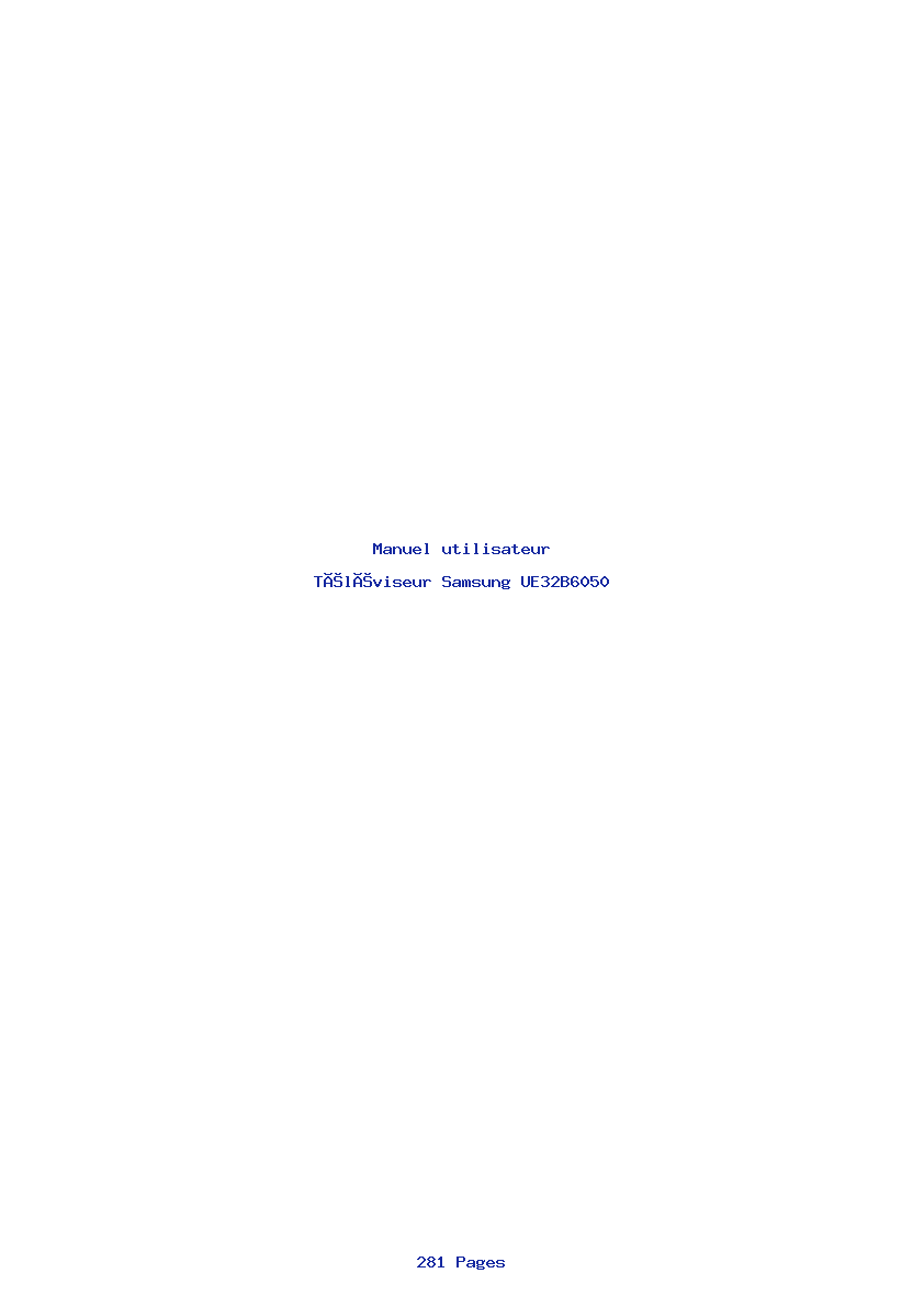 Page 1 de la notice Manuel utilisateur Samsung UE32B6050