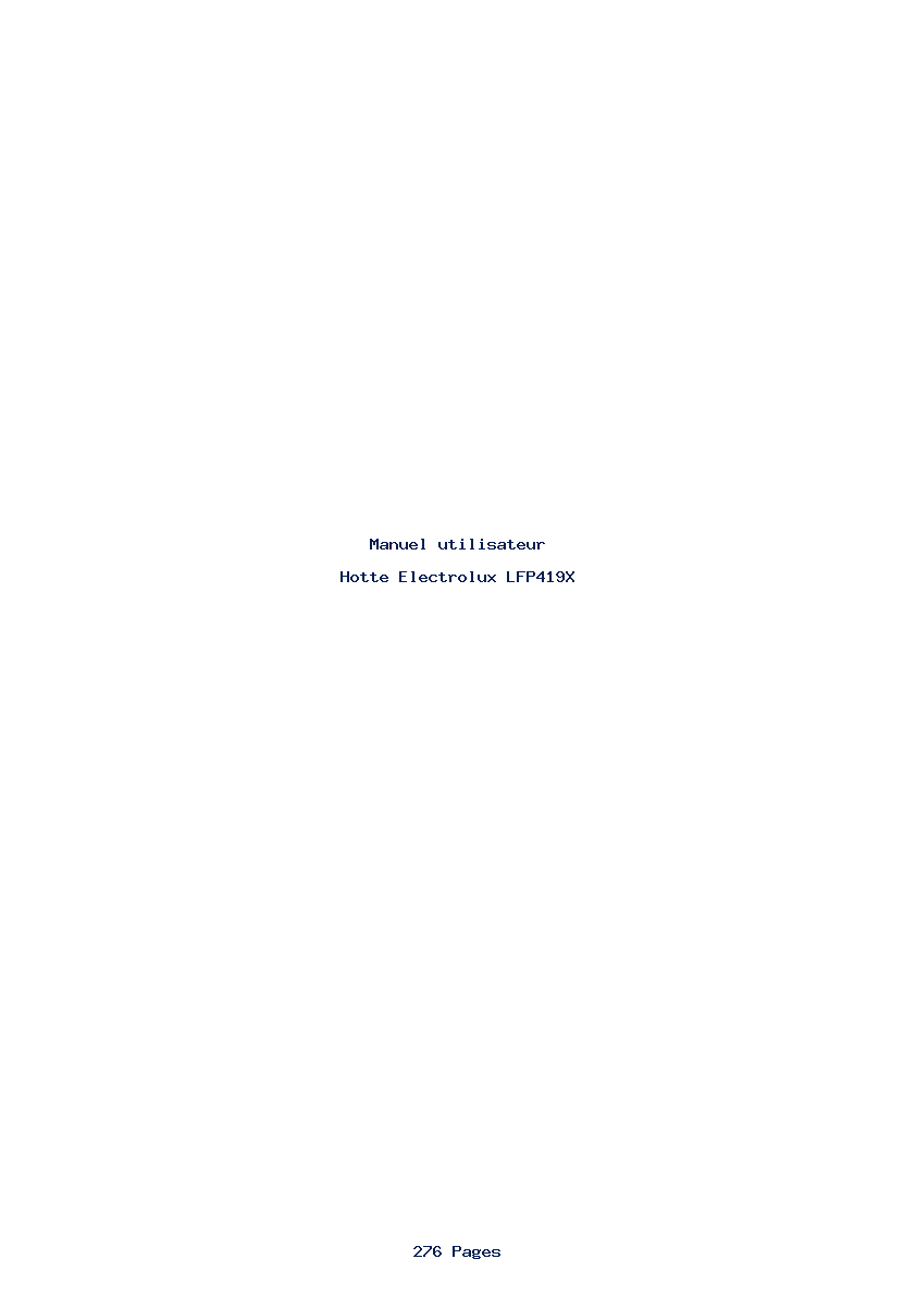Page 1 de la notice Manuel utilisateur Electrolux LFP419X