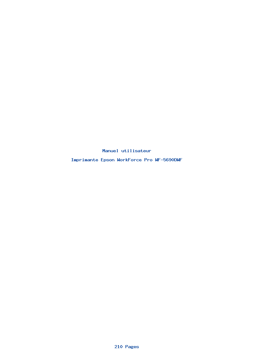 Page 1 de la notice Manuel utilisateur Epson WorkForce Pro WF-5690DWF