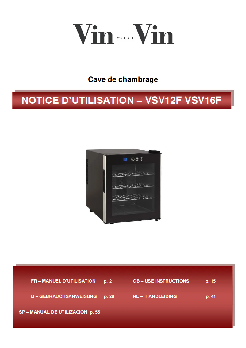 Page 1 de la notice Manuel utilisateur Climadiff VSV16F