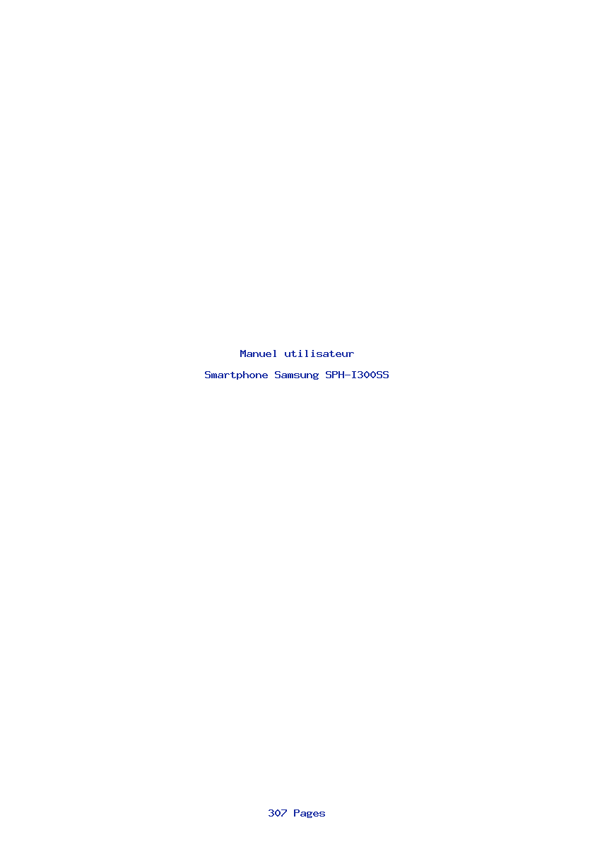 Page 1 de la notice Manuel utilisateur Samsung SPH-I300SS