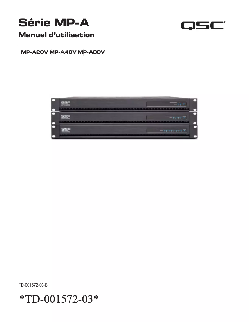 Page 1 de la notice Manuel utilisateur QSC MP-A40V