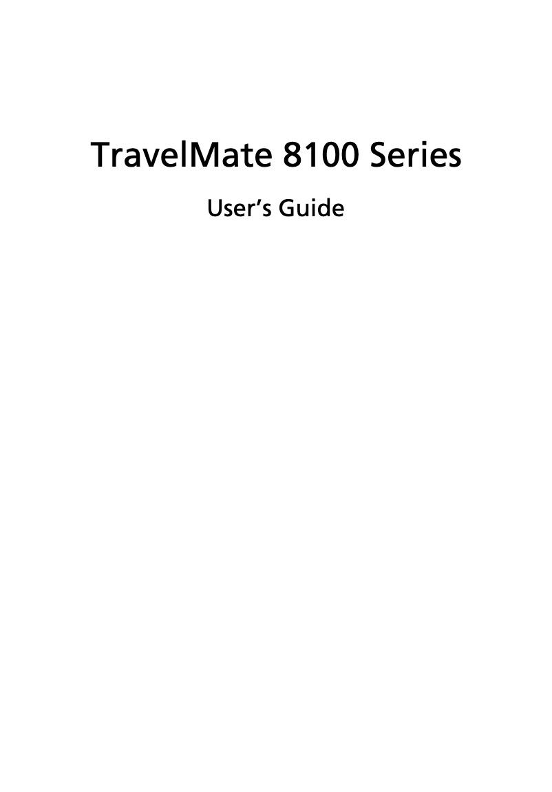 Page 1 de la notice Manuel utilisateur Acer TravelMate 8100