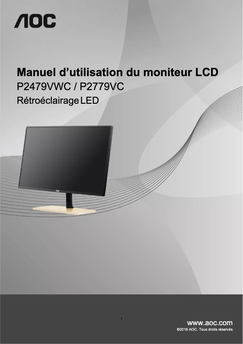 Page 1 of the manual User Manual AOC P2779VC