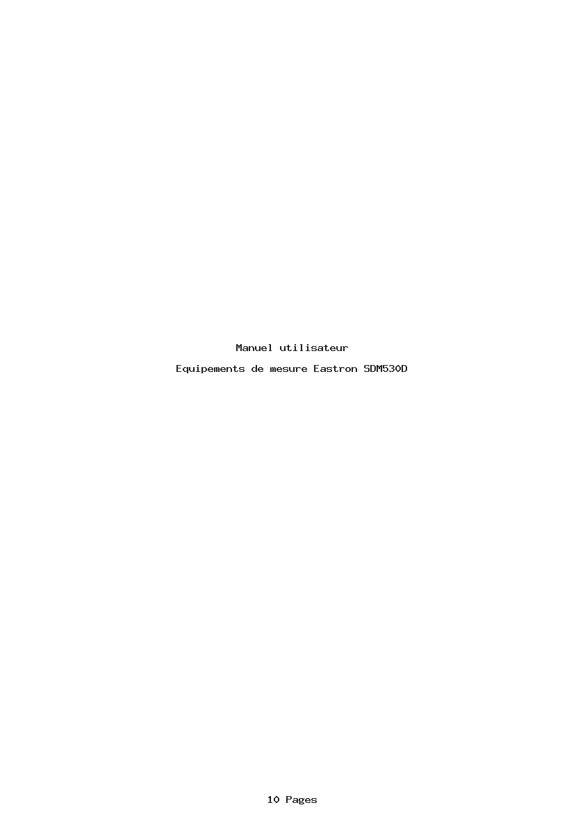 Page 1 de la notice Manuel utilisateur Eastron SDM530D