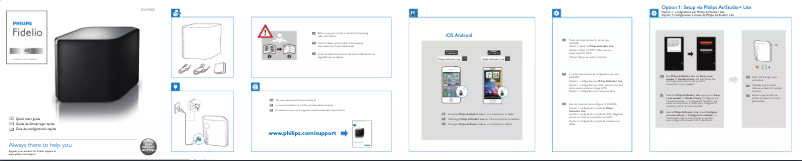 Page 1 de la notice Guide de démarrage rapide Philips Fidelio AW5000