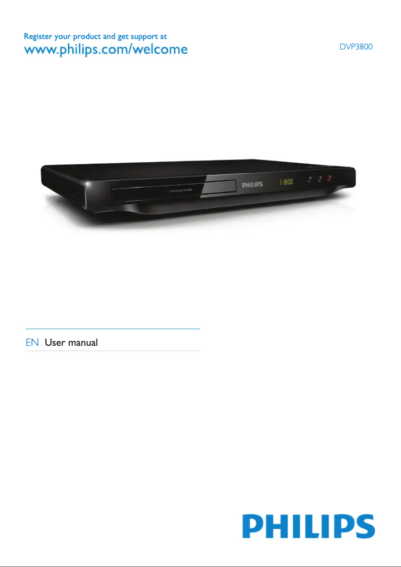 Page n°1 - Manuel utilisateur Philips DVP3800X
