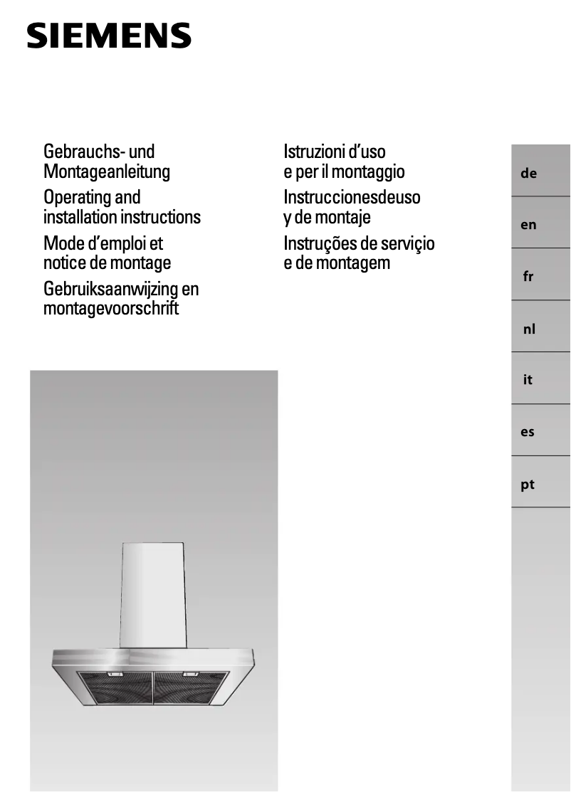 Page 1 de la notice Manuel utilisateur Siemens LC756BA40