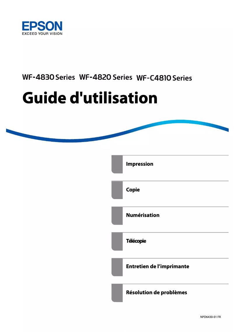 Page 1 de la notice Manuel utilisateur Epson WorkForce Pro WF-4825DWF