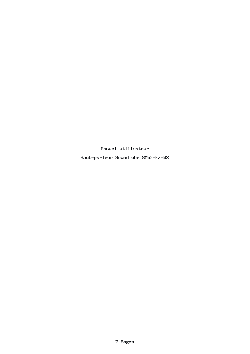 Page 1 de la notice Manuel utilisateur SoundTube SM52-EZ-WX