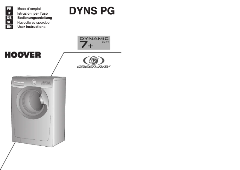 Página 1 del manual Manual de usuario Hoover DYNS 7126PG-16S