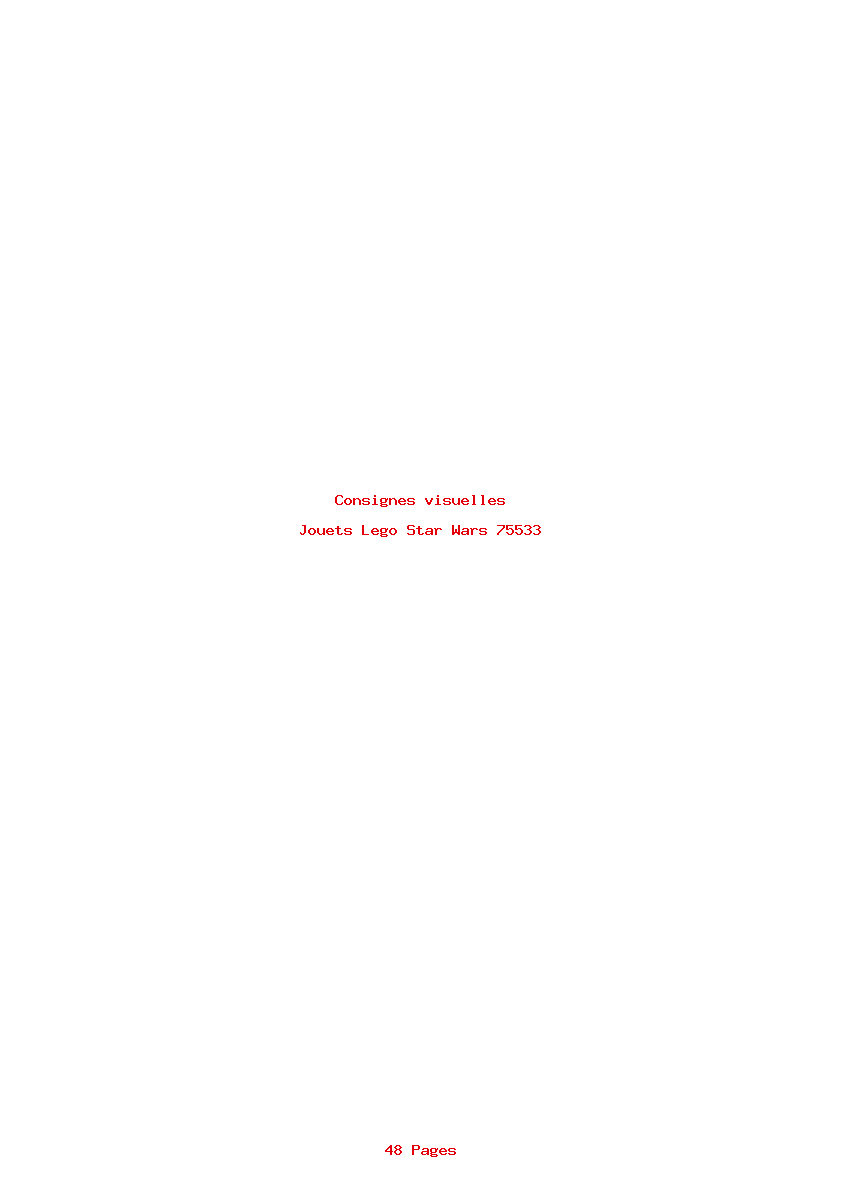 Page 1 de la notice Consignes visuelles Lego Star Wars 75533