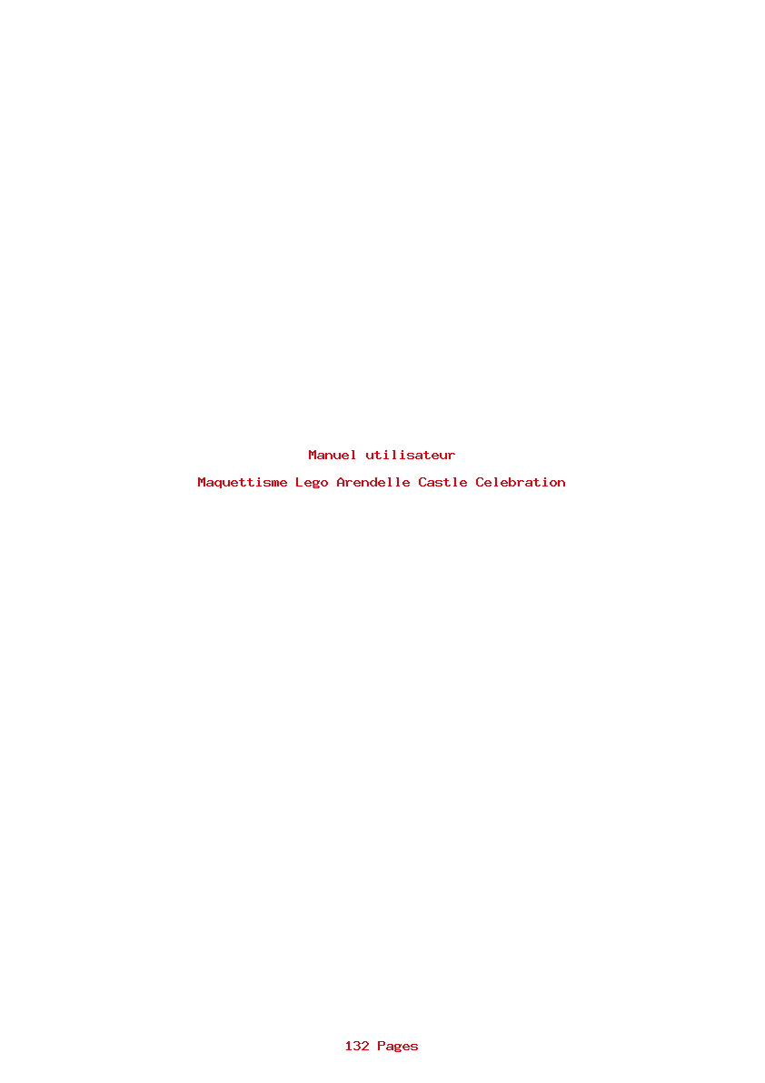 Page 1 de la notice Manuel utilisateur Lego Arendelle Castle Celebration