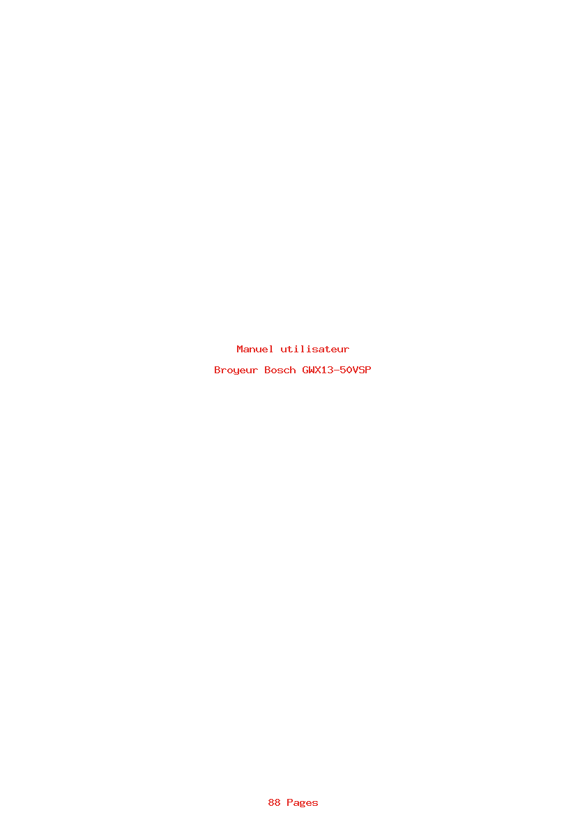 Page 1 de la notice Manuel utilisateur Bosch GWX13-50VSP
