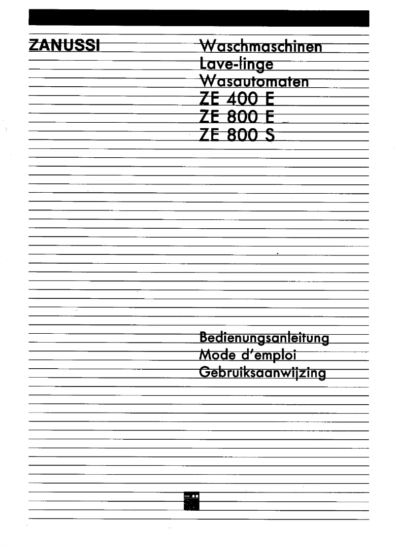 Page 1 de la notice Manuel utilisateur Zanussi ZE800S