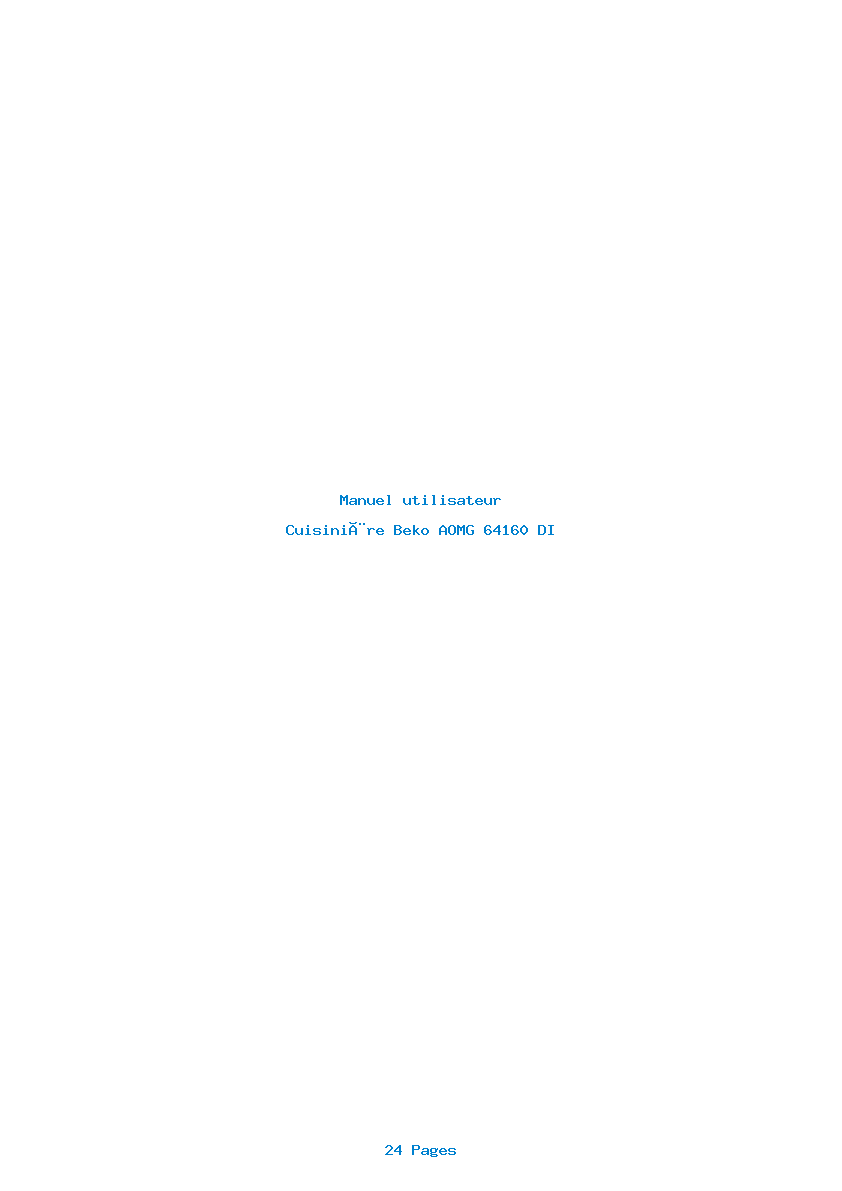 Page 1 de la notice Manuel utilisateur Beko AOMG 64160 DI