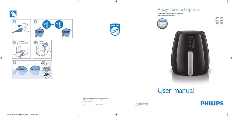 Página 1 del manual Manual de usuario Philips Viva Collection HD9234