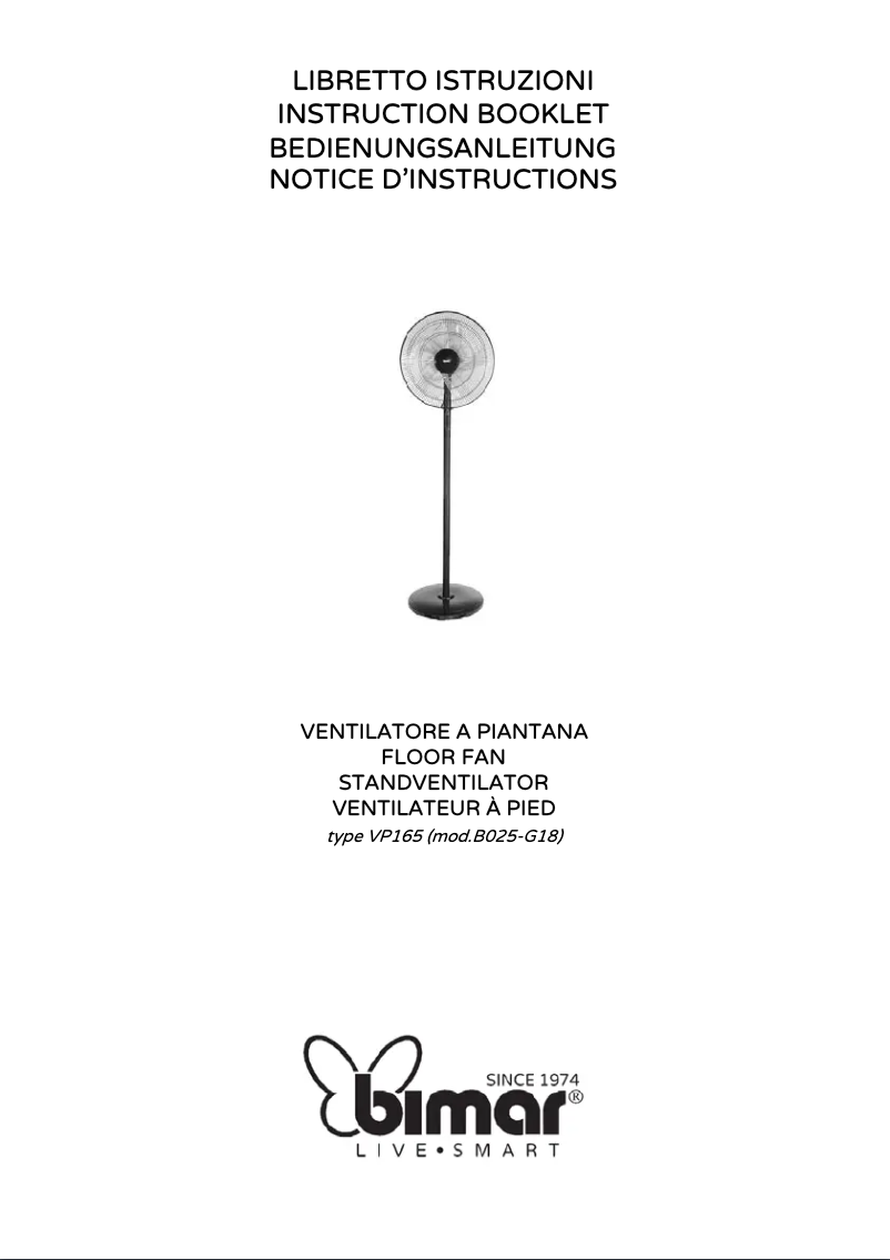 Page 1 de la notice Manuel utilisateur Bimar VP165