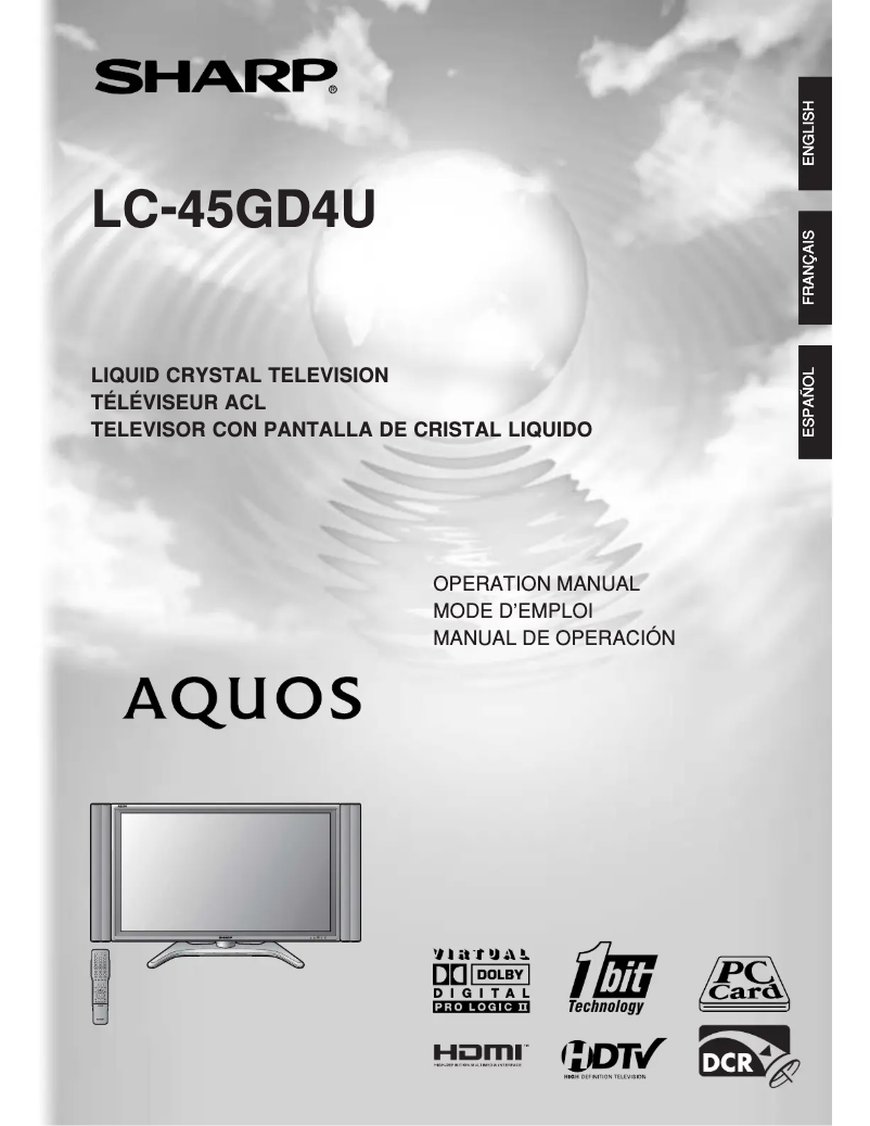 Página 1 del manual Manual de usuario Sharp AQUOS LC-45GD4U