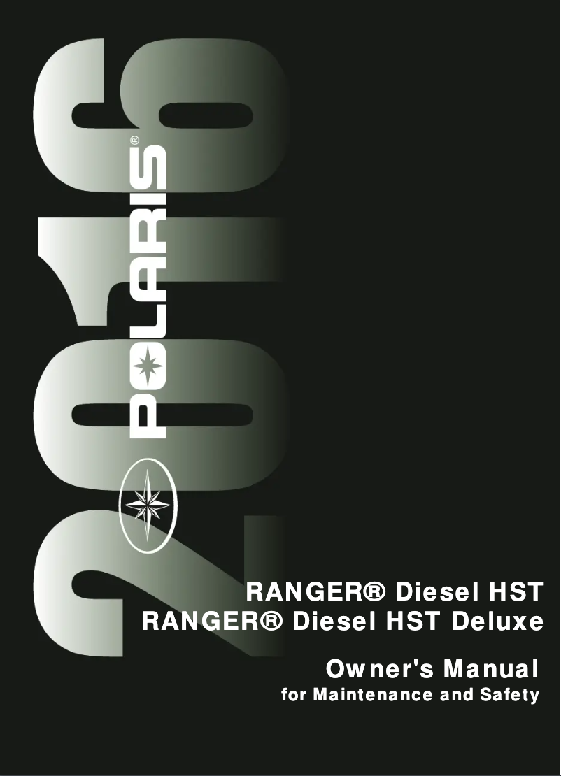 Page 1 de la notice Manuel utilisateur Polaris Ranger Diesel HST (2016)