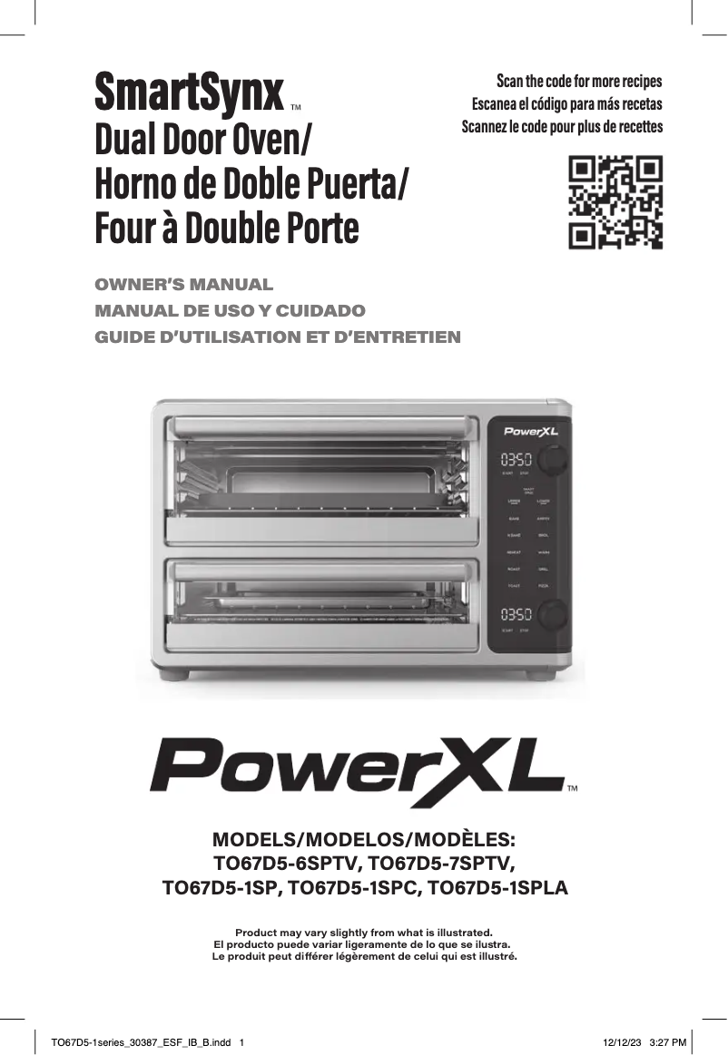 Page 1 de la notice Manuel utilisateur PowerXL SmartSynx TO67D5-1SPC