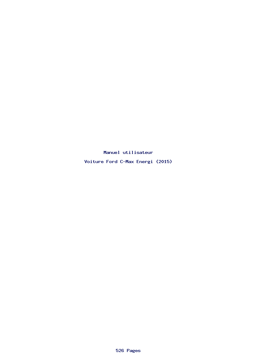 Page 1 de la notice Manuel utilisateur Ford C-Max Energi (2015)