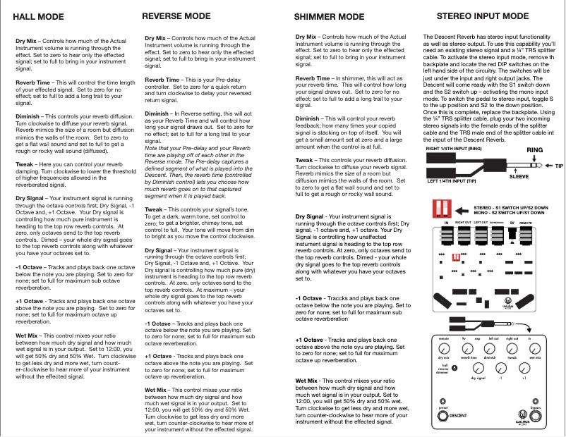 Page 1 de la notice Manuel utilisateur Walrus Audio Descent