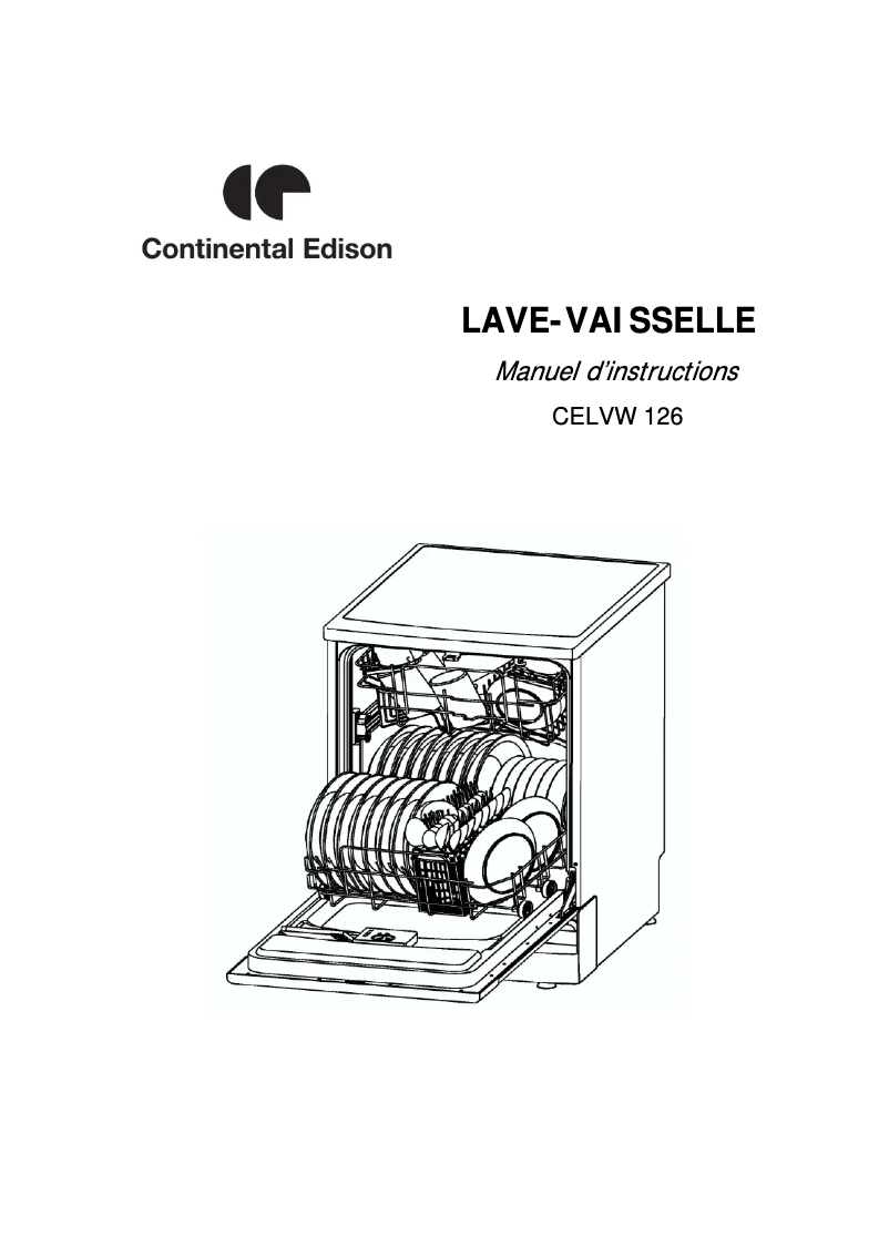 Page 1 de la notice Manuel utilisateur Continental Edison CELVW126