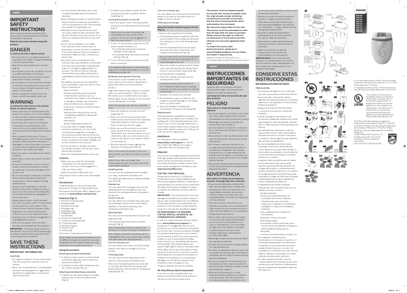 Página 1 del manual Manual de usuario Philips Satinelle Essential BRE224