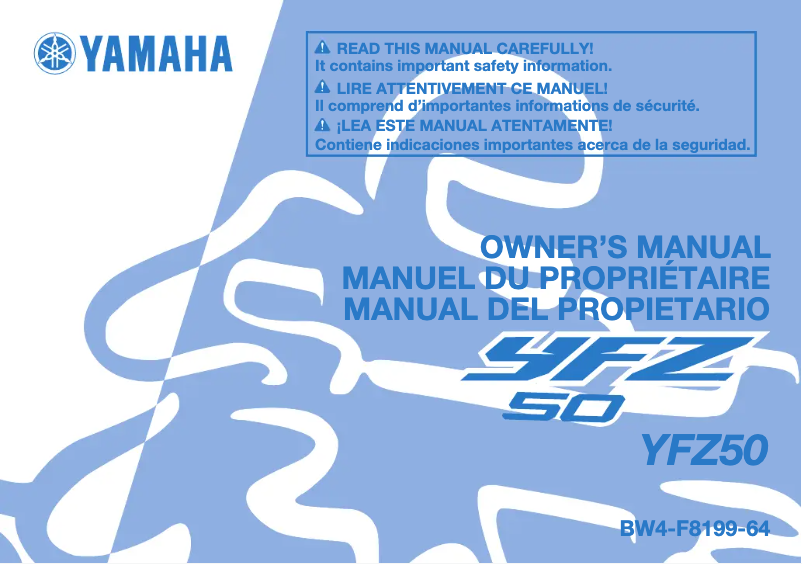 Page 1 of the manual User Manual Yamaha YFZ50 (2021)