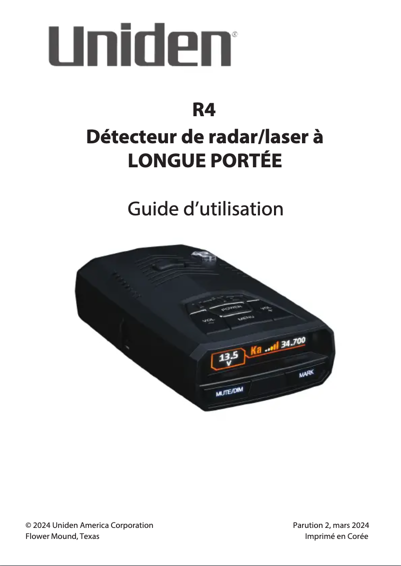 Page 1 of the manual User Manual Uniden R4