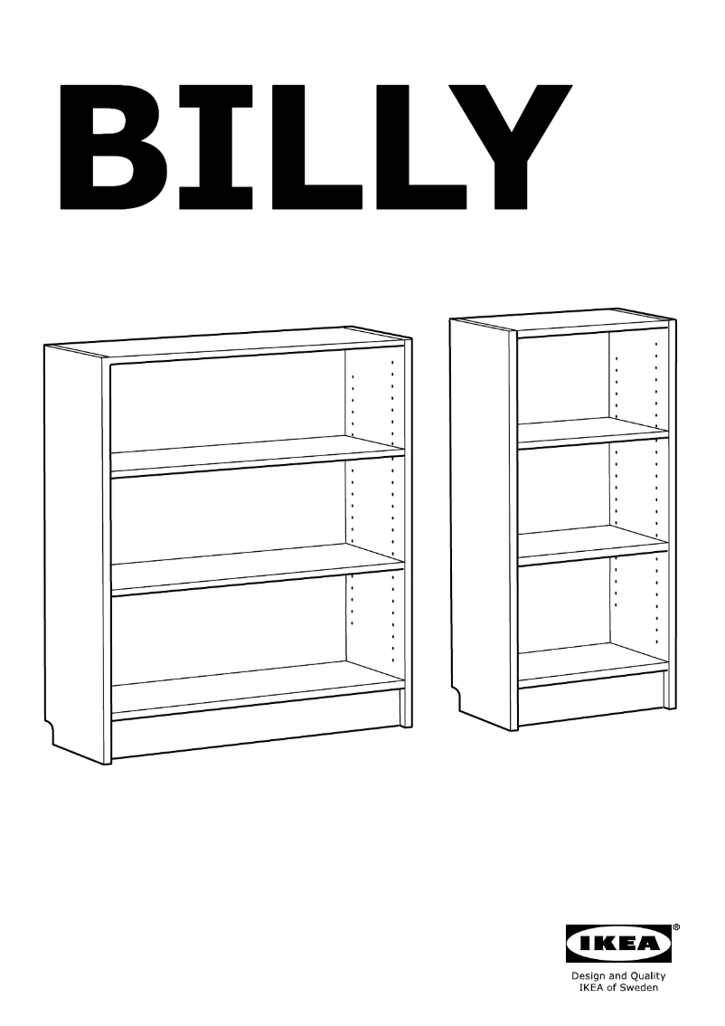 Page 1 de la notice Manuel utilisateur Ikea BILLY (240x28x106)