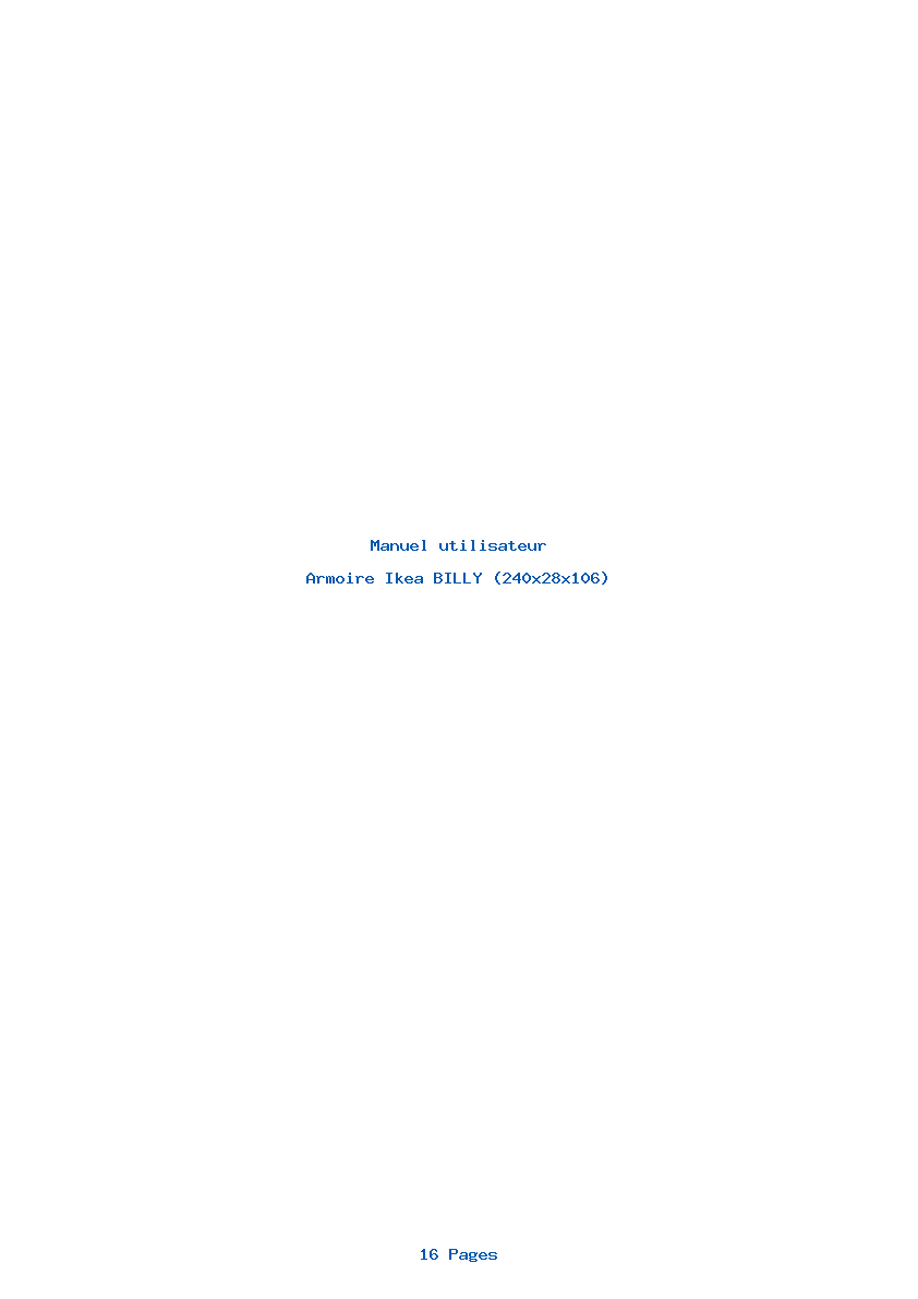 Page 1 de la notice Manuel utilisateur Ikea BILLY (240x28x106)
