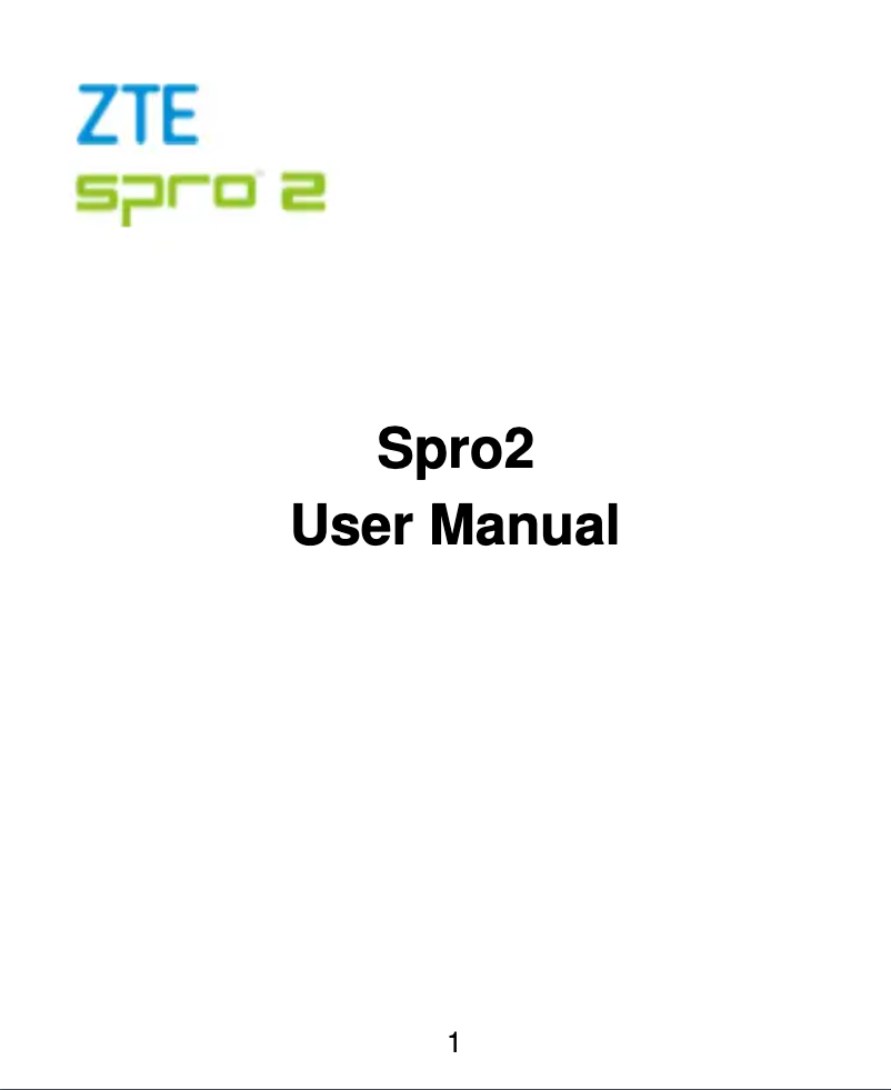 Page 1 de la notice Manuel utilisateur ZTE MF97G