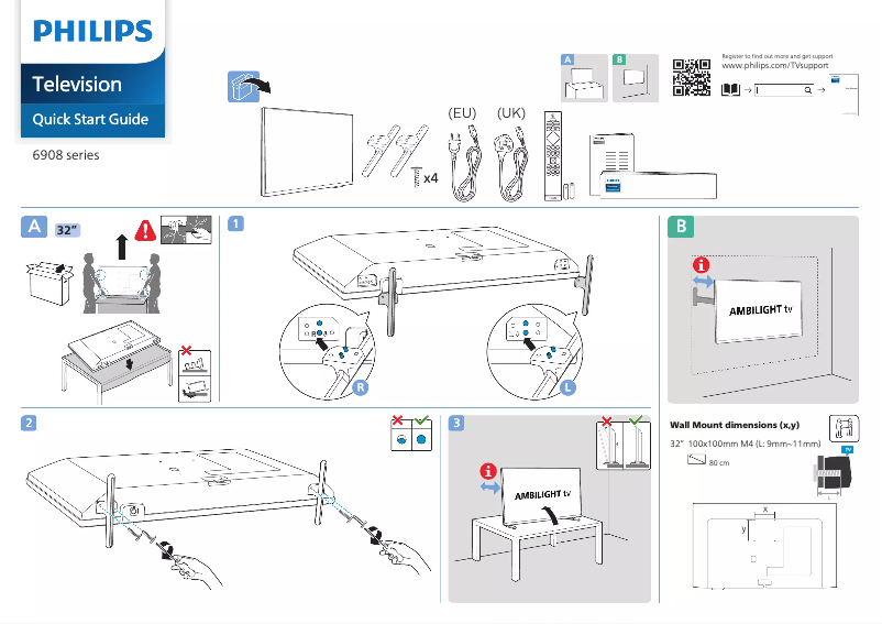 Página 1 del manual Guía de inicio rápido Philips 32PFS6908