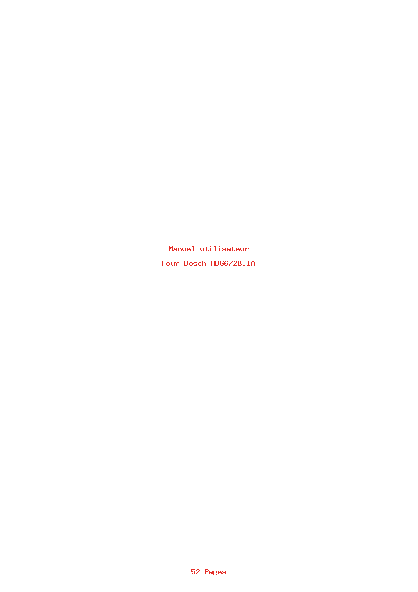 Page 1 de la notice Manuel utilisateur Bosch HBG672B.1A