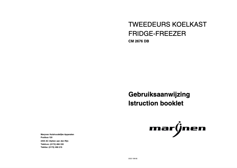 Página 1 del manual Manual de usuario Marynen CM 2676 DB