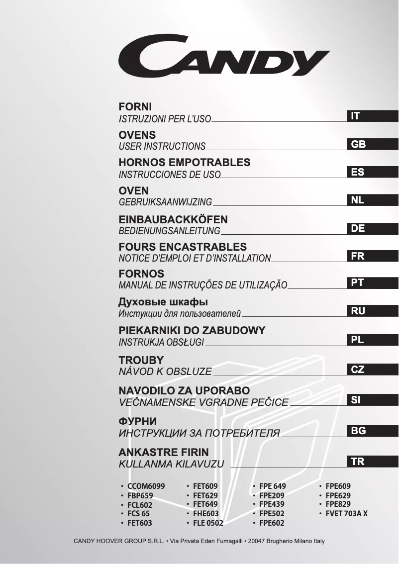 Página 1 del manual Manual de usuario Candy FPE609A - CH64C