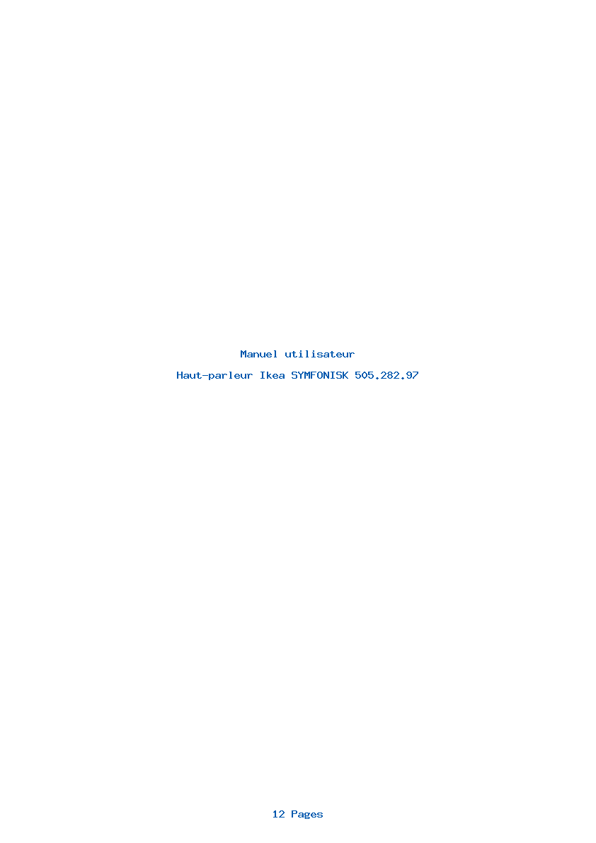 Page 1 de la notice Manuel utilisateur Ikea SYMFONISK 505.282.97