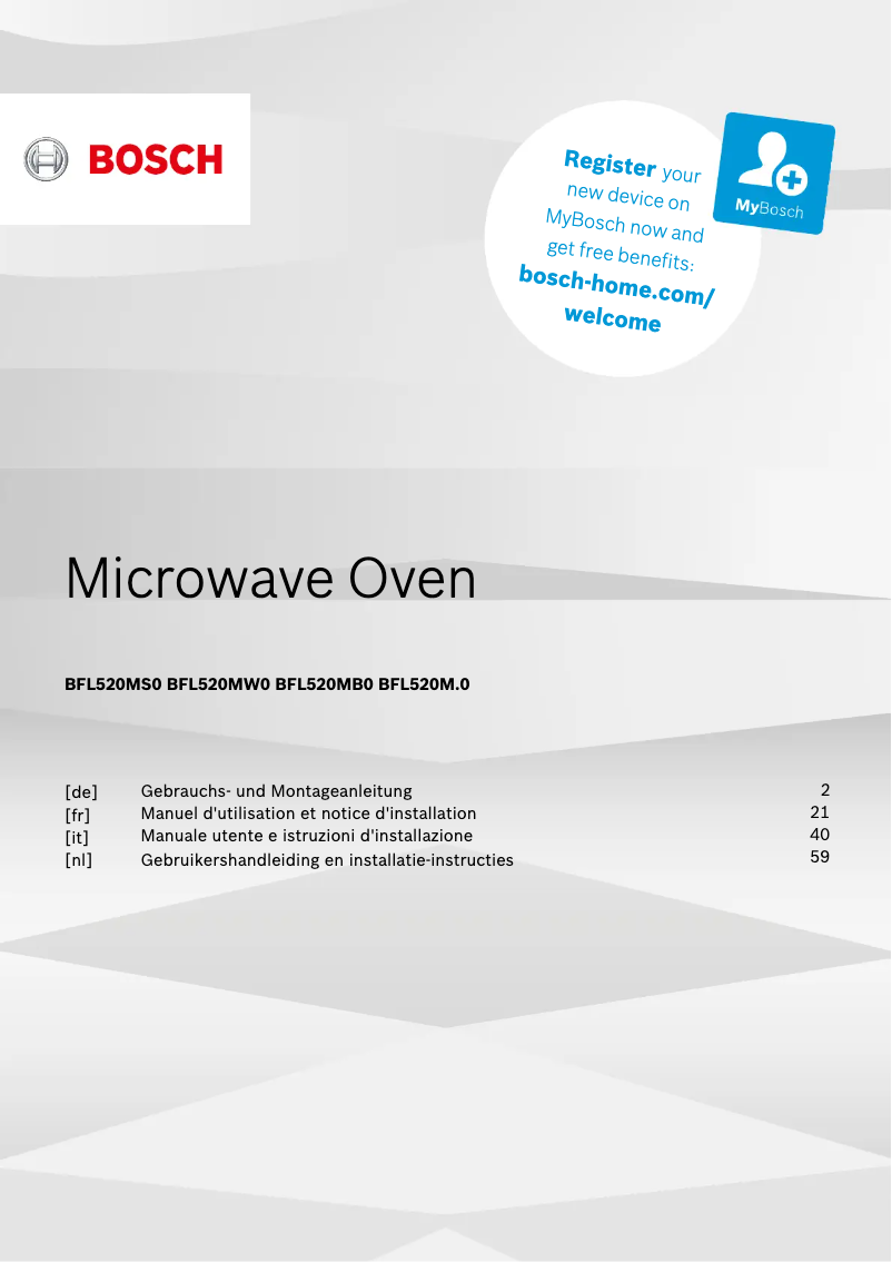 Página 1 del manual Manual de usuario Bosch BFL520MS0