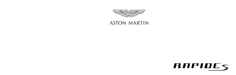 Page 1 de la notice Manuel utilisateur Aston Martin Rapide S (2017)