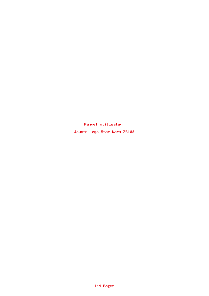 Page 1 de la notice Manuel utilisateur Lego Star Wars 75188